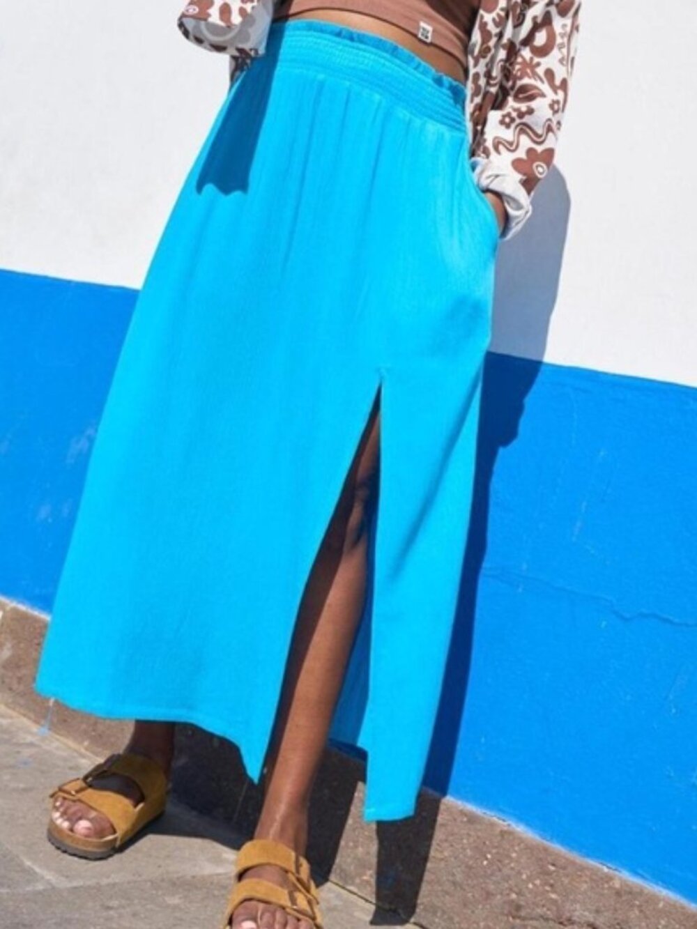 LUCY & YAK Poppy Lenzing Ecovero Skirt Hawaiin Blue, Size M